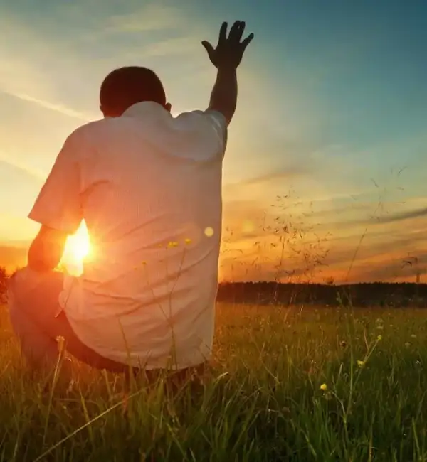 Christian praying and trusting God during difficult times, seeking strength, peace, guidance, and hope through faith and prayer.